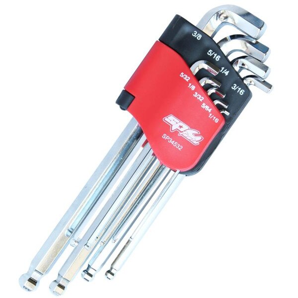 SAE Stubby Ball End Hex Key Set, 9 Piece